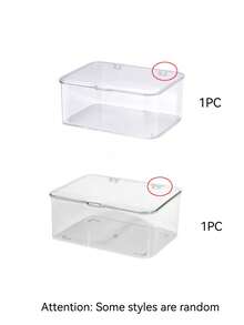1PC, Medicine Storage Box, Transparent Desktop Storage Box, With Flip Cover Dustproof Storage Box. Household Mini Medicine Storage Box. Multi Functional Storage, Which Can Store Cosmetics, Facial Mask, Stationery, Sundries, Etc - Clear - View 10