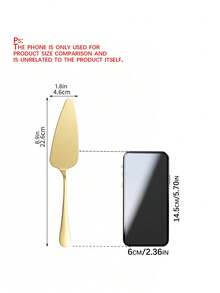 1set/4pcs Portable Stainless Steel Cake Shovel With Minimalist Style,Kitchen,Christmas Gift - Gold - View 2