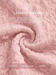 SHEIN Clasi Đầm dệt kim màu trơn có họa tiết, thanh lịch, thích hợp mặc hàng ngày, mùa hè. - Hồng - Xem 10