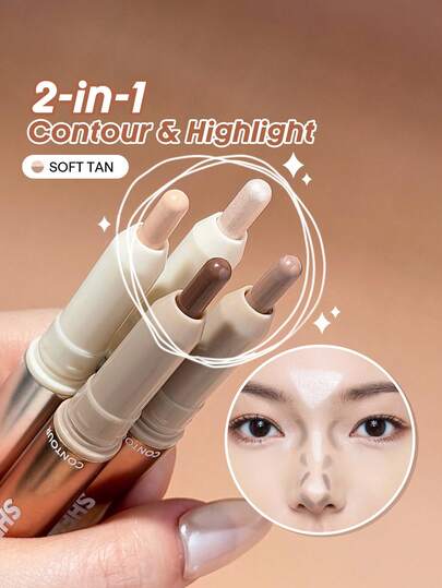 SHEGLAM Fine Line 2-In-1 鼻部輪廓與提亮筆 05 Soft Tan 品牌 美容 化妝 化妝品 適合女性與女孩 完美搭配夏季春季 Y2K 時尚 流行 生日 母親節禮物 假期 派對準備就緒 最佳顏色