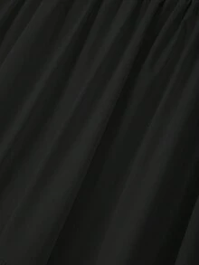 GlowEve CURVE Plus Size Elegant Solid Color Skirt, Summer Fall - Black - View 3