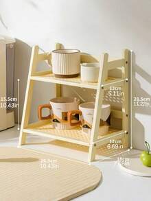 1 Estantería de almacenamiento de escritorio para la cocina, estantería para especias, estantería de almacenamiento de escritorio de doble capa, adecuada para oficina, cocina, organización de tazas, Navidad, invierno, cocina - Multicolor - Ver 3