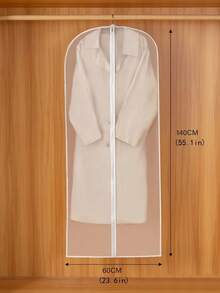 Zazumi 1/2/5件装 140厘米x60厘米 透明衣物防尘罩，适用于外套、衬衫、裙子、裤子等，衣柜、学校、办公室、家庭、旅行收纳，圣诞节适用 - 無色 - 查看 2
