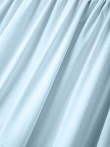 GlowEve CURVE Plus Size Elegant Solid Color Skirt, Summer Fall - Blue - View 3