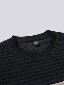 EGENSIO Áo thun nam dệt kim jacquard phối màu trơn, cổ áo gân. - Nhiều màu - Xem 6