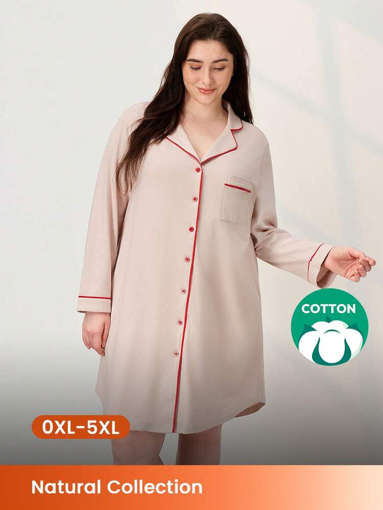 Plus Size Women Soft 100% Pure Cotton Pajamas Boxer Set