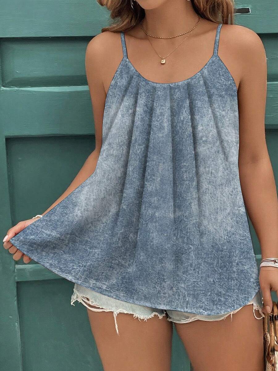 SHEIN VCAY Áo hai dây cỡ lớn, kiểu dáng tối giản, phù hợp cho mùa hè. - Nhiều màu - Xem 1