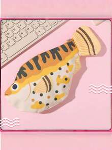Joivida Funny Novelty Large Capacity Fish Shape Pencil Case Pen Bag, Cute Sea Animal Stationery Organizer Pouch For Students, Multi-Purpose Storage Decor Gift - Multicolor - View 8