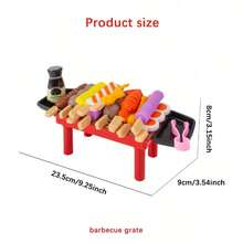 Children's Play Barbecue Toy Set, Grill, Tray, Realistic Food, Kitchen Barbecue Skewer Set, Birthday And Holiday Gifts For Boys And Girls - Multicolor - View 4