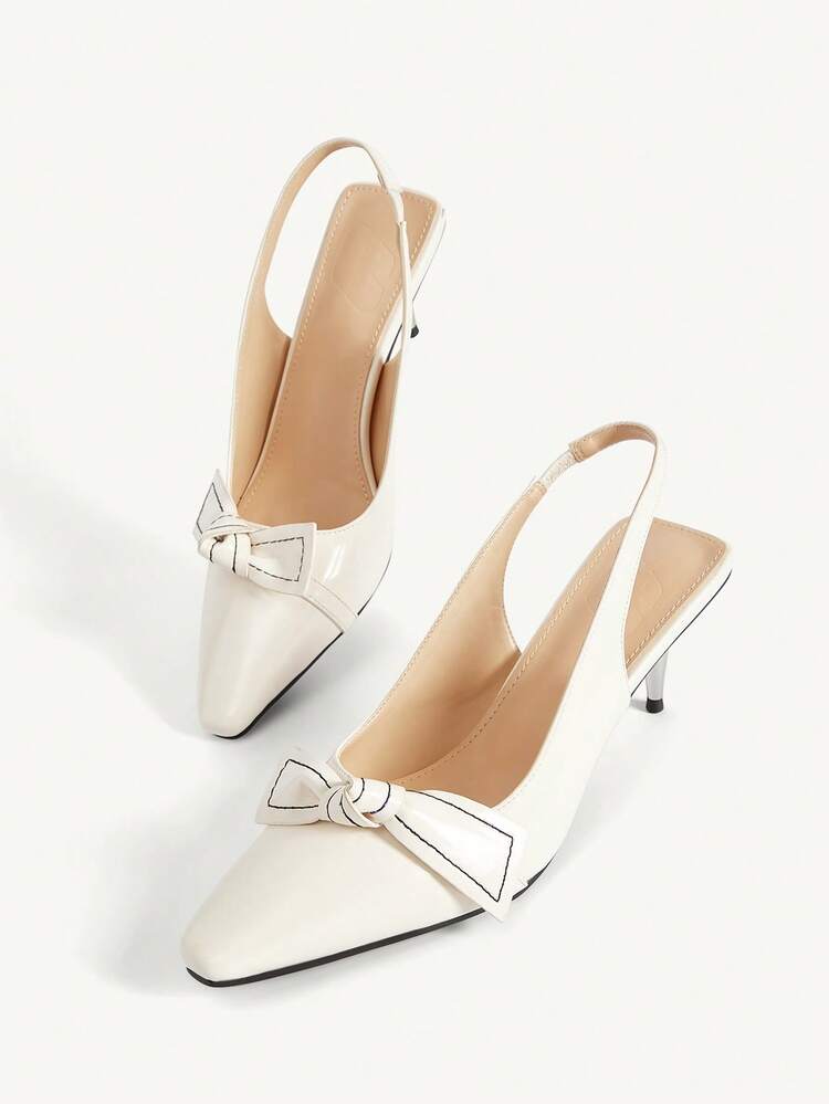 CUCCOO CHICEST Ladies Elegant Casual Party Wedding Bow Solid Color High Heels