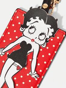 Betty Boop x SHEIN Túi đựng thẻ/thẻ có dây đeo in hình hoạt hình Betty Red chấm bi Love Babes. - Màu đỏ c - Xem 3
