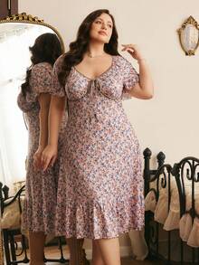 Côtesoire Robe de nuit longue en tricot, fleurs romantiques élégantes, confortable, grande taille - Multicolore - Voir 1