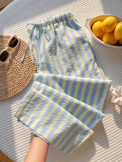 Comfortcana Women's Striped Patchwork Casual Versatile Daily Wear Pants