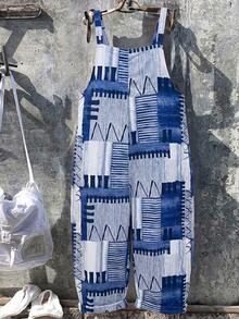 GlowEve CURVE Mono de talla grande para mujer con parches y elementos múltiples - Azul - Ver 2