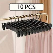 20 chiếc móc treo quần bằng nhựa chắc chắn có kẹp, móc treo đa năng không đường may dành cho váy và quần nữ, dụng cụ sắp xếp quần áo tại nhà. - Nhiều màu - Xem 9
