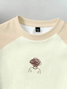 Manfinity Joysei Men's Contrast Color Round Neck Short Sleeve Casual T-Shirt For Summer - Apricot - View 3