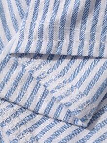DAZY Oversized Girls Casual Loose Striped Long Sleeve Shirt - Blue - View 3