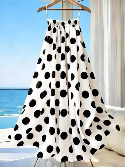 Franclia 女士撞色波点印花半身裙