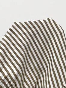 Muchica Brown Striped Knit Women's Camisole Top & Shorts & Jacket 3-Piece Set - Brown - View 8