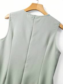 GlowEve CURVE Bộ 2 món dành cho nữ cỡ lớn, thanh lịch, màu đen phối ngọc trai, cổ chữ V tay dài và váy maxi cổ tròn đính ngọc trai, thích hợp cho mùa thu/đông, đi làm, dự tiệc. - Màu xanh Bạc hà - Xem 5