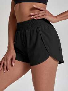 Absorbs Sweat Breathable Sports Shorts Sweater Shorts - Black - View 1