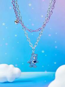 SHEIN X Care Bears 1PC New Creative Cartoon Cute Bear Exquisite Necklace, IP Joint Design, Lovely Personalized, Simple And Generous, Suitable For All Kinds Of Parties, Concerts, Festivals, Exquisite Gifts - Multicolor - View 2