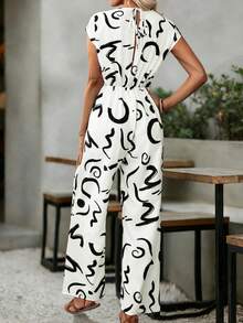 EMERY ROSE Women's Summer Casual All-Over Print Wide Leg Jumpsuit - Multicolor - View 2