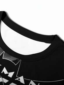 BATMAN X SHEIN Manfinity EMRG Áo thun nam in họa tiết tối giản toàn thân, không có chữ. - Nhiều màu - Xem 6