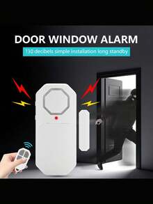 Wireless Remote Control Door/Window Alarm, Home Security System With Door Magnetic Sensor, SOS For Children & Elderly, Suitable For Home, Hotel, School, Office, Warehouse - White - View 1