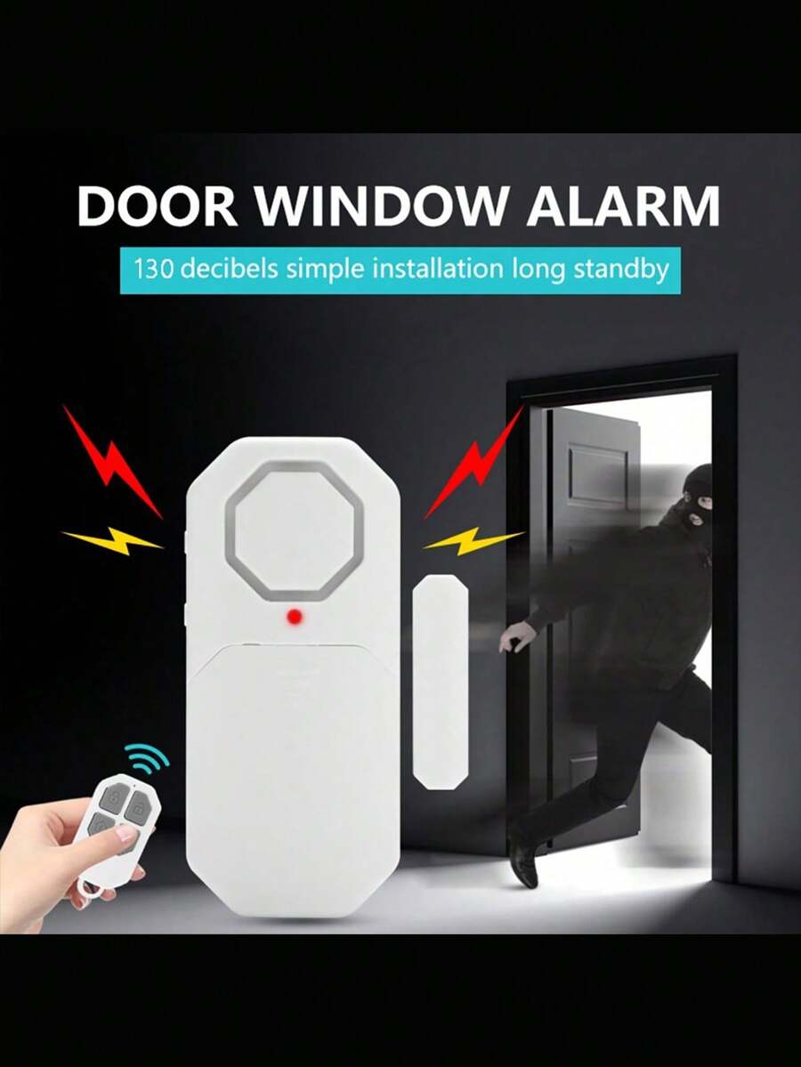 Wireless Remote Control Door/Window Alarm, Home Security System With Door Magnetic Sensor, SOS For Children & Elderly, Suitable For Home, Hotel, School, Office, Warehouse - White - View 1