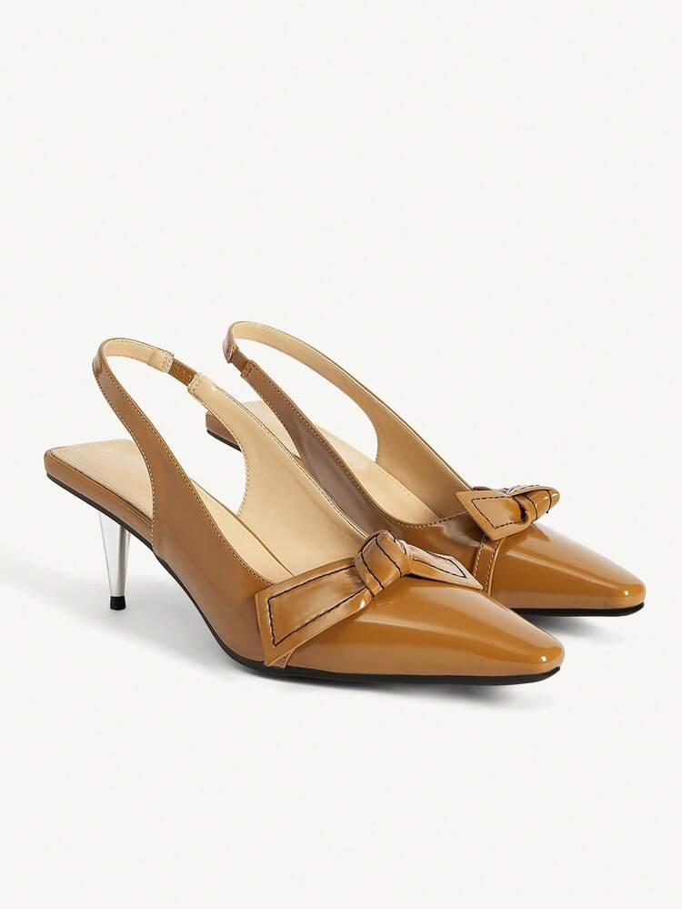 CUCCOO CHICEST Ladies Elegant Casual Party Wedding Bow Solid Color High Heels