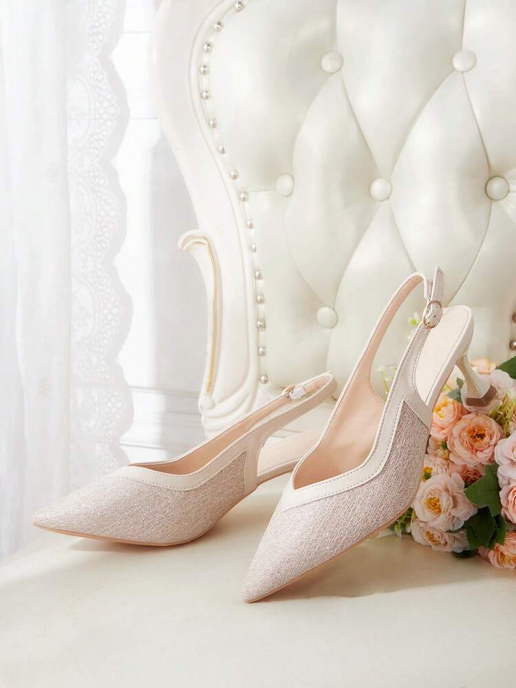 CUCCOO HITCHD Women'shoes Spring And Summer New Stiletto High Heel Romantic Elegant Gold Glitter PU Women's High Heel Shoes Dress Shoes Bridal Shoes Wedding Season Party Valentine's Day Elegant Wear