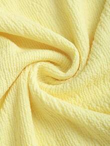 Sweetra Conjunto de 2 piezas de top con tirantes anudados y falda mini con pliegues en unicolor para mujer - Amarillo claro - Ver 4