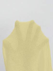 Women's Casual Loose Vacation Style White Poncho Cardigan, Spring/Summer - Yellow - View 6