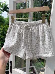 SHEIN EZwear 女士休闲豹纹短裤，适合春夏、夏季穿着，也适合日常通勤、约会、聚会、秋冬、圣诞节、新年、感恩节、派对、婚礼、海滩、毕业典礼等场合，时尚、优雅、休闲、外出、约会、预订、通勤、闪亮、情人节、优雅、度假、休闲、Y2K、外出、毕业典礼等场合。 - 彩色 - 查看 6