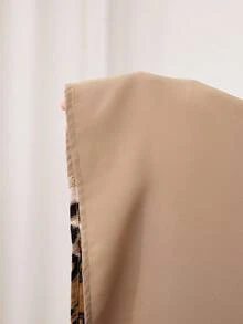 Al Najma 大码女式豹纹拼接V领长袖宽松阿拉伯风格长裙 - 彩色 - 查看 9
