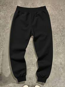 Sport MetroGents Quần jogger nam thời trang thường ngày, in chữ, cạp chun, thích hợp cho việc đi làm hàng ngày. - màu đen - Xem 2