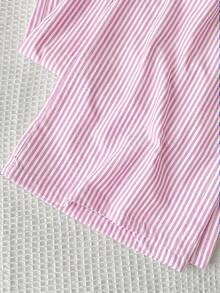 SHEIN Tween Girls' Casual Minimalist Comfortable Mid-Waist Straight Leg Pants, Pink - Pink - View 3