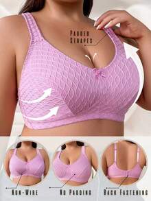 Áo ngực không gọng thoải mái cỡ lớn, 1 chiếc - Hồng - Xem 8