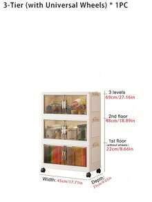 1 Piece Of 45cm/17.7 Inches Wide Storage Cabinet, Folding Storage Box, Household Living Room Toy Cabinet Storage Shelf, Snack Cabinet Organizer, Kitchen Storage Cabinet, Christmas Gift, Storage Box, Under-Bed Storage - Multicolor - View 11