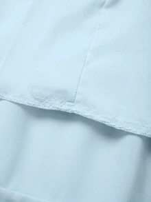 GlowEve CURVE Plus Size Elegant Solid Color Skirt, Summer Fall - Blue - View 4