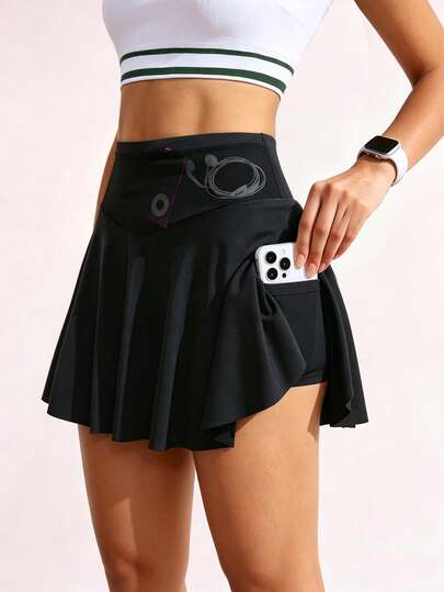 Exploreva Women's Casual Sports Solid Color Outdoor Skorts