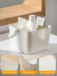 Haus Hana Soft Handheld Storage Basket, Square Soft Storage Basket Desktop Storage Box, Home Bathroom Organizing Box, Handheld Cosmetics Wash And Bath Basket, Multi Purpose Storage Basket, Home Handheld Storage Box, Square Large Capacity, Very Suitable For Collecting Mobile Phones, Glasses, Remote Controls, Chargers, Keys, Etc., Suitable For Multi Functional Desktop Storage Boxes In Home, Bedroom, Living Room, And Office, Home Decoration - Multicolor - View 5