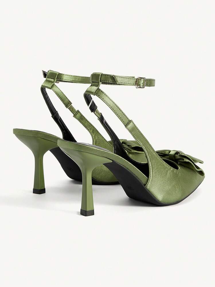 CUCCOO CHICEST Women's Elegant Pointed Toe High Heel Shoes With Layered Bow Ankle Wrap Design, Romantic And Sweet Wine Red Heels For Dates, Afternoon Tea, Work Spring Shoes Spring Break Easter Prom Heels For Christmas Elegant Shoes Wedding Shoes Spring Shoes Bride Shoes