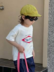 DAZY Slogan Print Short Sleeve Casual T-Shirt For Young Boy Summer - White - View 6