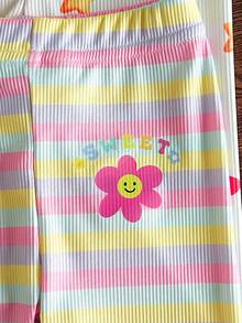 SHEIN Vintaside Kids 4件組女嬰幼童開學休閒柔軟親膚條紋&素色白色秋季極簡戶外內搭褲 - 彩色 - 查看 4