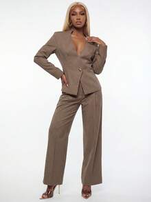 SHEIN Unity 2pcs Set Vintage Sexy Slim Fit Stylish Outfit, Flattering, Suitable For Spring/Autumn - Multicolor - View 7