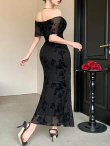 DAZY 女士优雅长裙，春夏女士连衣裙 - 黑色 - 查看 2