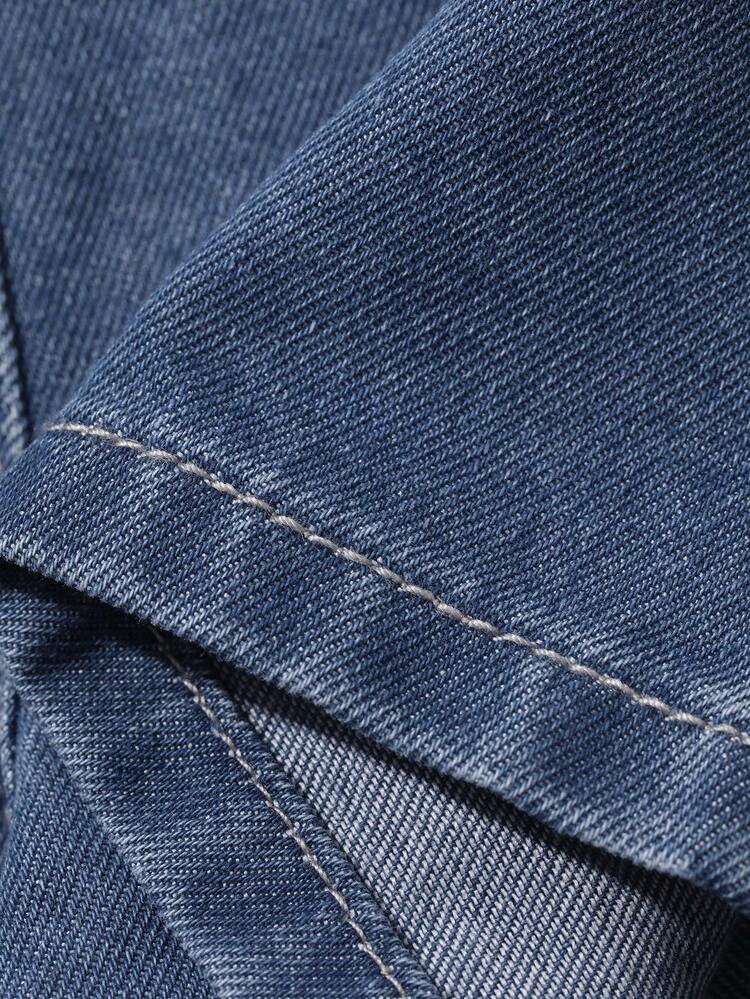Toddler Girls' Washed Casual Loose Korean Style Versatile Denim