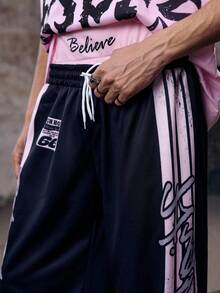 Skyrend Manfinity Streetrush Men's Distressed T-Shirt And Long Pants Set, Streetwear Styleemo - Multicolor - View 6